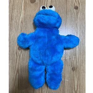 Vintage Sesame Street Cookie Monster Hand Puppet Playskool 1986 Plush Toy Blue